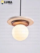 Yellow Travertine Stone Pendant Light Chandelier for Kitchen Island Home Decor by Ljojo