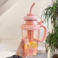 Ljojo 1200ml Sport Water Bottle with Tea Infuser and Straw, Handle - Cute Design