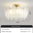Ljojo Luxury Feather Crystal Chandelier - Cream Style Main Bedroom Lighting