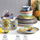 Ljojo 48-Piece Jasmin Porcelain Dinnerware Set with Plate, Bowl, and Mug