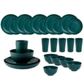 Ljojo 24-Piece Orange Wheat Cutlery & Dinnerware Set for Unbreakable Dining Experience