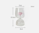 Ljojo 3D Pink Winged Heart Glass Carafe - Lovely Water Jug for Lovers