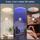 Ljojo 38cm Round Smart Ceiling Light: RGB Ambient, APP Remote Dimming, Voice Control