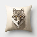 Fox and Bird Polyester Pillowcase by Ljojo: Cartoon Landscape Cushion Cover for Sofa