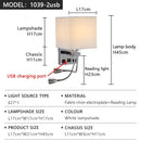 Ljojo LED Wall Lamps with Switch USB Reading Lights for Modern Home Decor
