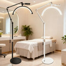 Ljojo 16 Inch LED Half-Moon Lash Light with Floor Tripod - Beauty Salon Makeup & Tattoo Stand
