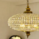 Crystal Living Room Pendant Light French Copper Lamp for Villa Dining Room by Ljojo
