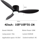 Ljojo Minimalist Ceiling Fan LED Light Motor High Air Volume Remote Control.