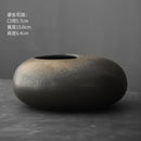 Ljojo™ Black Terracotta Abstract Vase Coarse Pottery Retro Glazed Flower Arranger