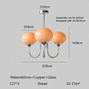 Nordic Vintage Glass LED Pendant Lights Elegant Chandelier by Ljojo
