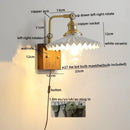 Ljojo LED Wall Sconce Pull Chain Switch Copper Ceramic Nordic Stair Light Fixtures