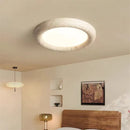 Nordic Yellow Travertine Ceiling Light Led Round Wabi Sabi Stone Lamp by Ljojo