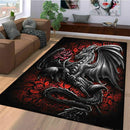 Dragon Rose Pattern Rug Non-slip Mat for Bedroom Living Room by Ljojo.