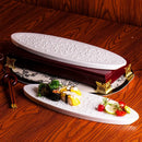 Ljojo Meteorite Pearl Oval Plate for Dessert Snack Molecular Cuisine Art
