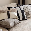 Embroidered Tufted Cushion Cover in Neutral Tones by Ljojo