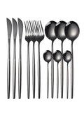 Ljojo 12pc Stainless Steel Cutlery Set - Knife, Fork, Spoon