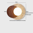 Ljojo Luxury LED Wall Light Black Travertine Glass Wood Japan Style Bedside Lamp