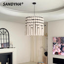 Ljojo French Tassel Woven Chandelier - Creative Art Pendant Light for Living Room Decoration