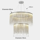 Ljojo LED Tassel Pendant Chandelier: Modern Luxury Chain Lamp for Hotel Lobby & Living Room