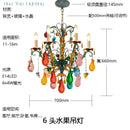 French Colorful Restaurant Chandelier Art Glass Lamp by Ljojo - Romantic Retro Crystal Candle Bedroom Lamp