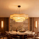 Ljojo Medieval Style Retro Linen Fabric E27 Pendant Lights For Living Room Décor