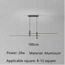 Ljojo Minimalist Line Chandelier Pendant Lamps for Kitchen Dining Table Lighting