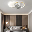 Black Gold LED Ceiling Fan Light Remote Control Bedroom Dining Room Ljojo One Ring Fixture