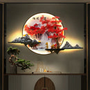 Ljojo 3D Chinese Pine Landscape Wall Lamp for Home Living Room Bedroom