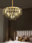 Light Luxury Living Room Crystal Pendant Light - 2025 New Retro Minimalist High-End Bedroom Chandelier by Ljojo