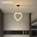 Crystal Heart-shaped Modern Pendant Light for Bedroom Living Room by Ljojo