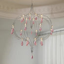 Luxury Pink Crystal Chandelier - Romantic Dining Room Lighting by Ljojo