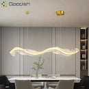 Minimalist Art Silk Ribbon LED Pendant Lights Chandelier for Home Decor by Ljojo