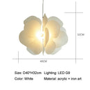 Nordic White Flower Acrylic Shade Hanging Pendant Light for Home Decor by Ljojo