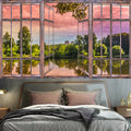 Ljojo 3D Window Scenery Tapestry Room Decoration Wall Hanging Art Background