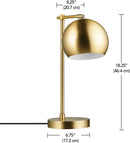 Ljojo Matte Brass Molly Desk Lamp with LED Bulb and On/Off Switch
