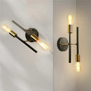 Ljojo Modern 2-Head Wall Sconce in Black & Gold for Bedroom, Living, Dining Room
