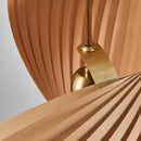 Ljojo Maple Pendant Lamp: Handmade Pleated Japanese Style Wooden Hanging Light