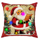 Christmas LED Luminous Pillowcase with Santa Claus Snowman Tree Design by Ljojo