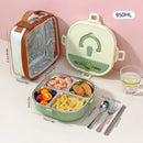 Ljojo 304 Stainless Steel Divided Lunch Box with Cutlery & Leakproof Design