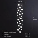 Ljojo Linear Glass Ball Pendant Light Modern Luxury Interior Lighting Staircase Bedroom