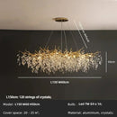 Ljojo Crystal Branch Chandelier Luxe LED Pendant Light Fixture - Modern Luxury Bedroom Dining Room Lighting