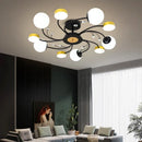 Black Glass Ball Ceiling Chandelier Modern Minimalist Ljojo Pendant Lamp for Bedroom Living Room