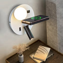 Ljojo LED Reading Wall Light with USB Charging, Wireless Sconce & Phone Switch.