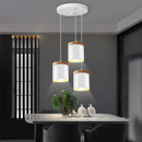 Ljojo 3-Head White Pendant Lights Wood Aluminum Chandelier