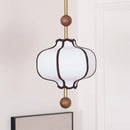 Japan Retro Fabric Pendant Light Chandelier Wooden Ball LED Mood for Living Room by Ljojo