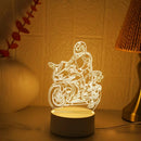 3D LED Motorcycle Rider Night Light Modern Decor for Bedroom Living Room by Ljojo