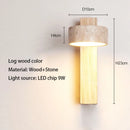LED Wall Lamp Wooden Stone Lighting Fixture Wabi Sabi Style Bedroom Beside Light Ljojo