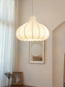 Wabi Sabi Onion Silk Pendant Lights French Cream Style Chandelier by Ljojo for Dining Room Kitchen Bedroom