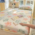 Ljojo 100% Cotton Mattress Protector Cover - Single Piece, Non-slip, Dustproof