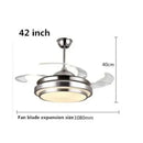 Ljojo Brushed Nickel Modern Luxury LED Ceiling Fan 42 Inch - Silent Home Decoration Fixture